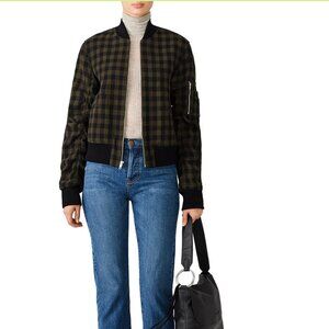 A.L.C. Andrew Gingham Wool Bomber Jacket, 8